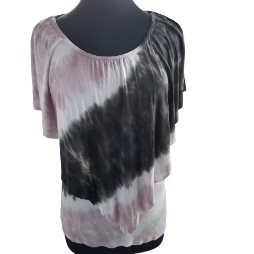 JUICY COUTURE Women's Sz Small T Shirt Pink Tie Dye Pink Short Sleeve